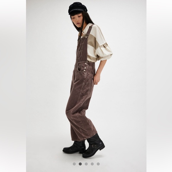 Free People We The Free Good Luck
Barrel Overalls-Chocolate Mousse-S-NWT - Picture 2 of 10